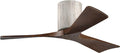 IR3H-BW-WA-42 Irene Damp Rated Flush Mount 42" Ceiling Fan with Remote & Wall Control, Silent DC Motor, 3 Walnut