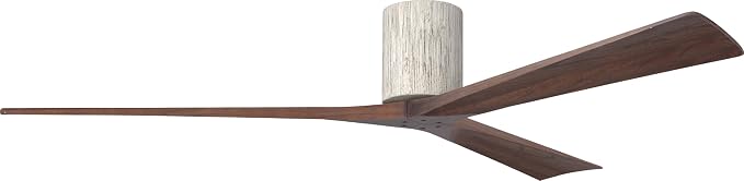 IR3H-BW-WA-72 Irene Damp Rated Flush Mount 72" Ceiling Fan with Remote & Wall Control, Silent DC Motor, 3 Walnut Tone Solid