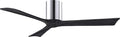 IR3H-CR-BK-52 Irene Damp Rated Flush Mount 52" Ceiling Fan with Remote & Wall Control, Silent DC Motor, 3 Matte Black Solid