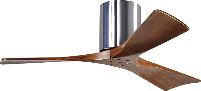 IR3H-CR-WA-42 Irene Indoor/Outdoor Damp Rated 42" Hugger Ceiling Fan with Remote & Wall Control, Silent DC Motor, 3 Walnut