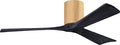IR3H-LM-BK-52 Irene Damp Rated Flush Mount 52" Ceiling Fan with Remote & Wall Control, Silent DC Motor, 3 Matte Black Solid
