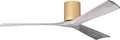 IR3H-LM-BW-60 Irene Damp Rated Flush Mount 60" Ceiling Fan with Remote & Wall Control, Silent DC Motor, 3 Barn Wood Tone