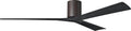 IR3H-TB-BK-72 Irene Damp Rated Flush Mount 72" Ceiling Fan with Remote & Wall Control, Silent DC Motor, 3 Matte Black Solid