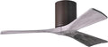 IR3H-TB-BW-42 Irene Damp Rated Flush Mount 42" Ceiling Fan with Remote & Wall Control, Silent DC Motor, 3 Barn Wood Tone