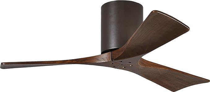 IR3H-TB-WA-42 Irene Indoor/Outdoor Damp Rated 42" Hugger Ceiling Fan with Remote & Wall Control, Silent DC Motor, 3 Walnut