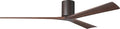 IR3H-TB-WA-72 Irene Damp Rated Flush Mount 72" Ceiling Fan with Remote & Wall Control, Silent DC Motor, 3 Walnut Tone Solid