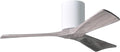 IR3H-WH-BW-42 Irene Indoor/Outdoor Damp Rated 42" Hugger Ceiling Fan with Remote & Wall Control, Silent DC Motor, 3 Barn Wood