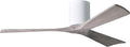 IR3H-WH-BW-52 Irene Indoor/Outdoor Damp Rated 52" Hugger Ceiling Fan with Remote & Wall Control, Silent DC Motor, 3 Barn Wood