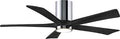 IR5HLK-CR-BK-52 Irene 52" Damp Rated Flush Mount Ceiling Fan with Light and Remote & Wall Control, Silent DC Motor, Polished