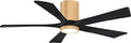 IR5HLK-LM-BK-52 Irene 52" Damp Rated Flush Mount Ceiling Fan with Light and Remote & Wall Control, Silent DC Motor, Light
