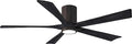 IR5HLK-TB-BK-60 Irene 60" Damp Rated Flush Mount Ceiling Fan with Light and Remote & Wall Control, Silent DC Motor, Textured