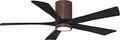 IR5HLK-WN-BK-52 Irene 52" Damp Rated Flush Mount Ceiling Fan with Light and Remote & Wall Control, Silent DC Motor, Walnut