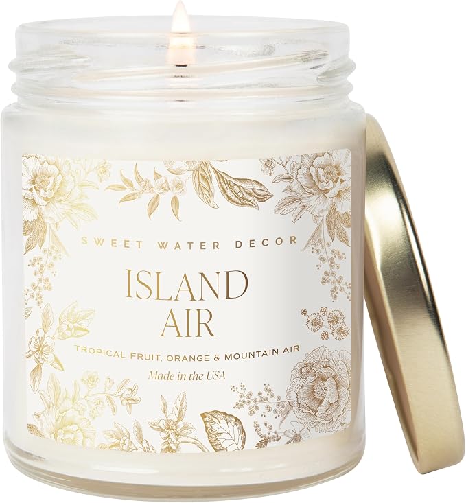 Island Air Patterned Candle – Soy Candles with Tropical Fruits, Sugared Oranges, product image