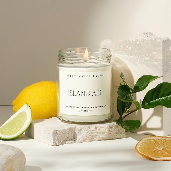 Island Air Soy Candle - Tropical Fruit, Mountain Air, and Orange Scented Summer Candles for Home, alternate product view 6