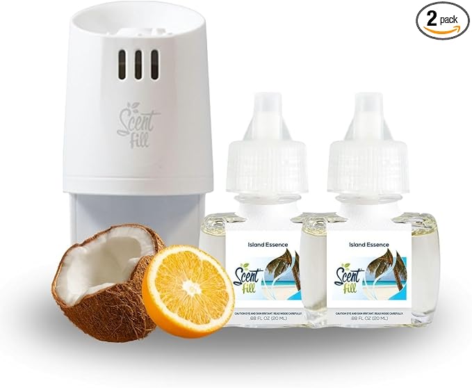 Island Essence Plug in Air Freshener, Scented Oil Refills, 2 Refills + Diffuser, product image