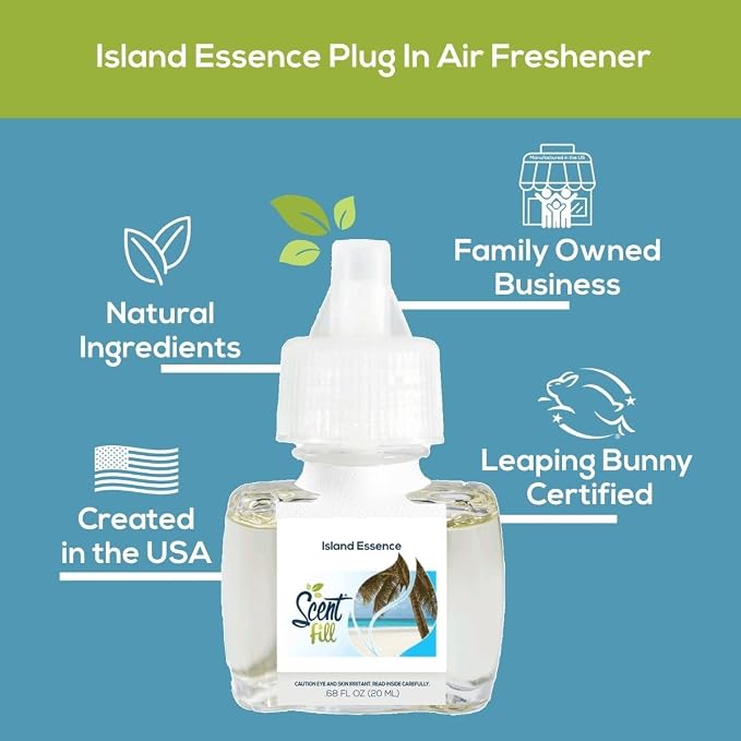 Island Essence Plug in Air Freshener, Scented Oil Refills, 2 Refills + Diffuser, alternate product view 3