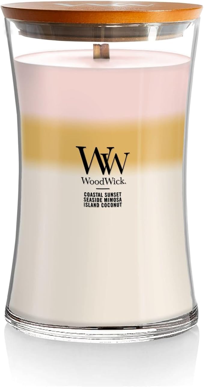 Island Getaway Trilogy Gifts for Women and Men, 21.5 oz Large Hourglass Trilogy Candle with Crackling Wick 21.5 oz, product