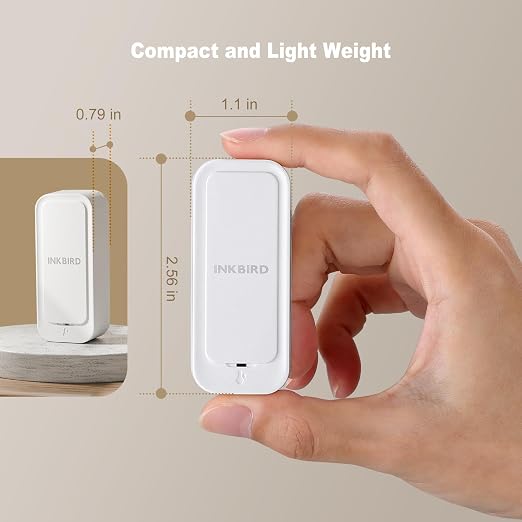 ITH-11-B Indoor Outdoor Thermometer Hygrometer Mini Bluetooth Refrigerator Thermometer IP65 Waterproof with APP Notification