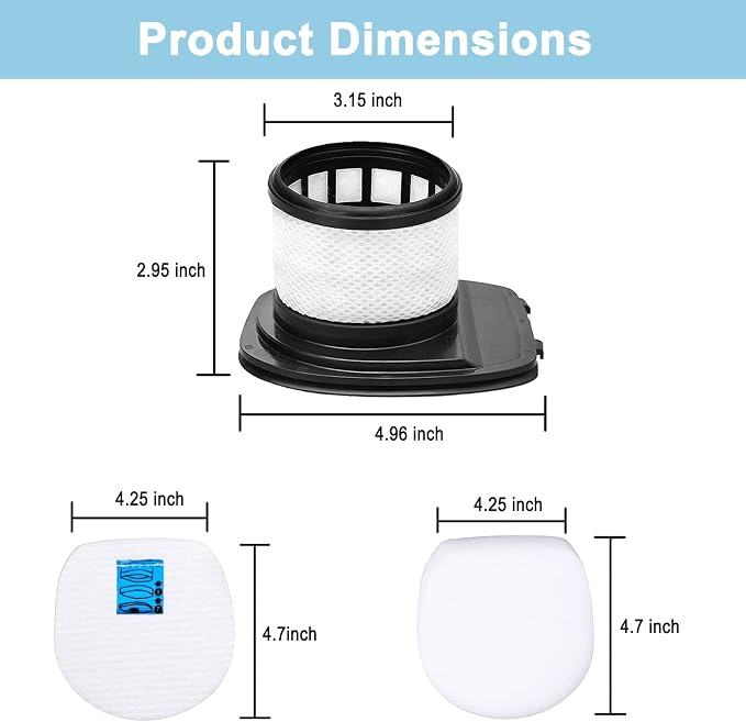IX141 Vacuum Filter Compatible for Shark Rocket Pro IX141 IX140 IZ140 IX142 IZ140C IZ142 UZ145 IZ141C IX141H Stick Vacuum