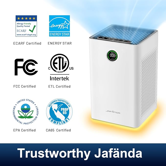 Air Purifiers for Home Large Room, Smart WiFi and Alexa Control, True HEPA 13 Filter Air Cleaner with Activated