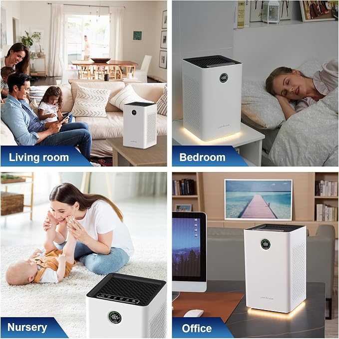 Air Purifiers for Home Large Room, Smart WiFi and Alexa Control, True HEPA 13 Filter Air Cleaner with Activated