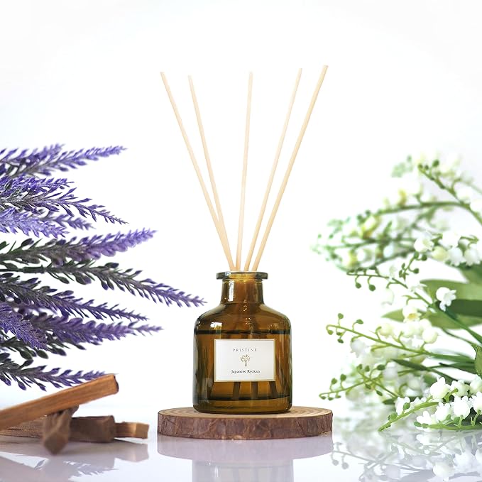 Japanese Ryokan/Inspired by Shang Hotel Reed Diffuser for Home | Fresh Lavender, Moroccan Amber Reed Diffuser Set, product