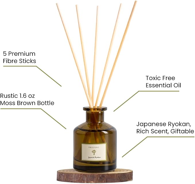 Japanese Ryokan/Inspired by Shang Hotel Reed Diffuser for Home | Fresh Lavender, Moroccan Amber Reed Diffuser Set, alternate