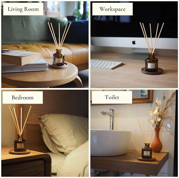 Japanese Ryokan/Inspired by Shang Hotel Reed Diffuser for Home | Fresh Lavender, Moroccan Amber Reed Diffuser Set, alternate
