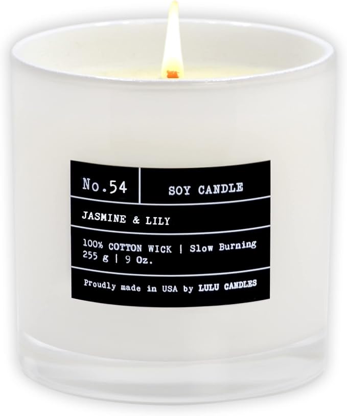 | Jasmine & Lily | Highly Scented Candles for Home - Soy Blend Jar Candle with 100% Cotton Wick, product image