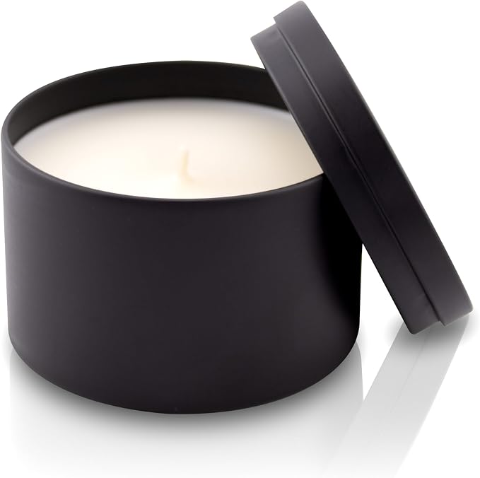| Jasmine, Oud & Sandalwood Scented Candle | Smells Woodsy & Floral | Luxury Scented Soy Tin Candle | Hand, alternate product