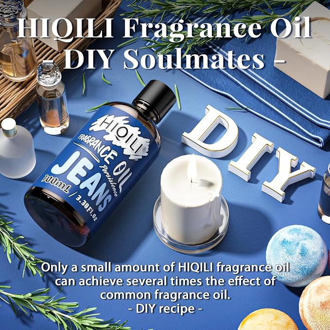Jeans Fragrance Oil for Home Diffuser, Candles & Soap Making, DIY Perfume for Men, Clean & Comforting Scent - 3.38 Fl Oz