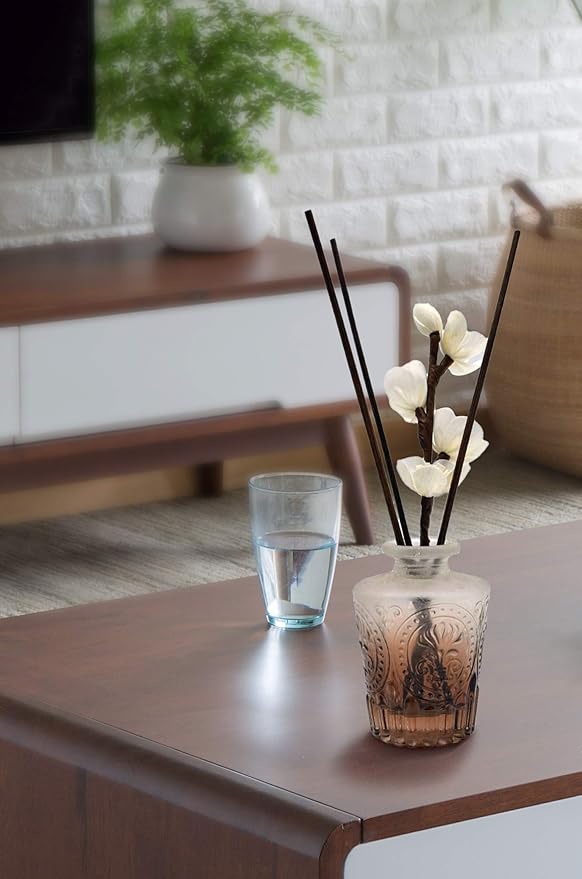 jecengs 100pcs Brown Natural Reed Diffuser Sticks add 2 Pcs Sola Flowers 10 Inch Natural Rattan Wood Sticks Aromatherapy