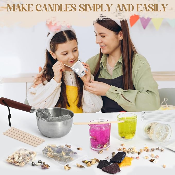 Jelly Candle Making Kit, DIY Jelly Wax Melts, Candle Making Kit for Adults, 1.5 lb Gel Wax for Candle Making, Candle Wick