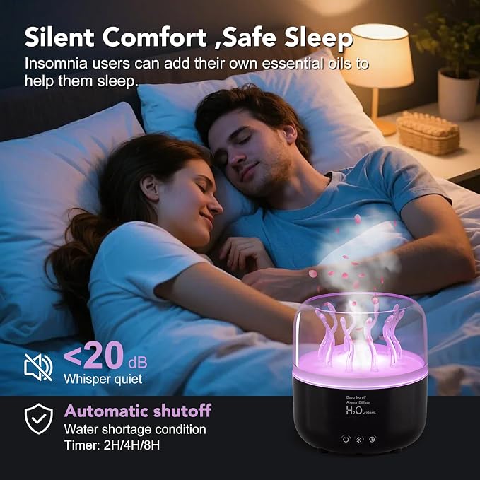 Jellyfish Humidifier Diffuser, 280ml Essential Oil Diffuser with Remote, 7 Color Lights, Quiet Ultrasonic Cool Mist