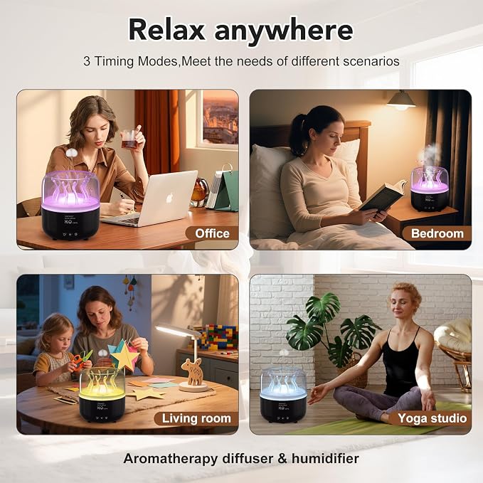 Jellyfish Humidifier Diffuser, 280ml Essential Oil Diffuser with Remote, 7 Color Lights, Quiet Ultrasonic Cool Mist