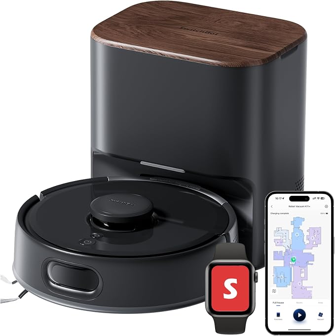 K11+ Robot Vacuum & Mop with Matter, 6000Pa Suction, 90-Day Hands-Free Self-Emptying, LDS Navigation, 3.6′′ Ultra, product