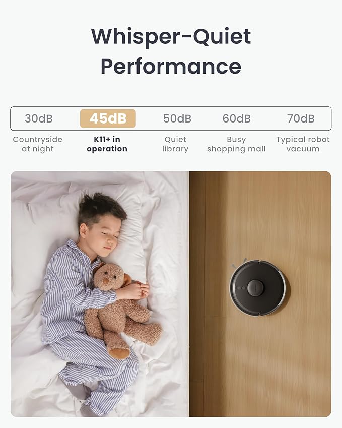 K11+ Robot Vacuum & Mop with Matter, 6000Pa Suction, 90-Day Hands-Free Self-Emptying, LDS Navigation, 3.6′′ Ultra, alternate