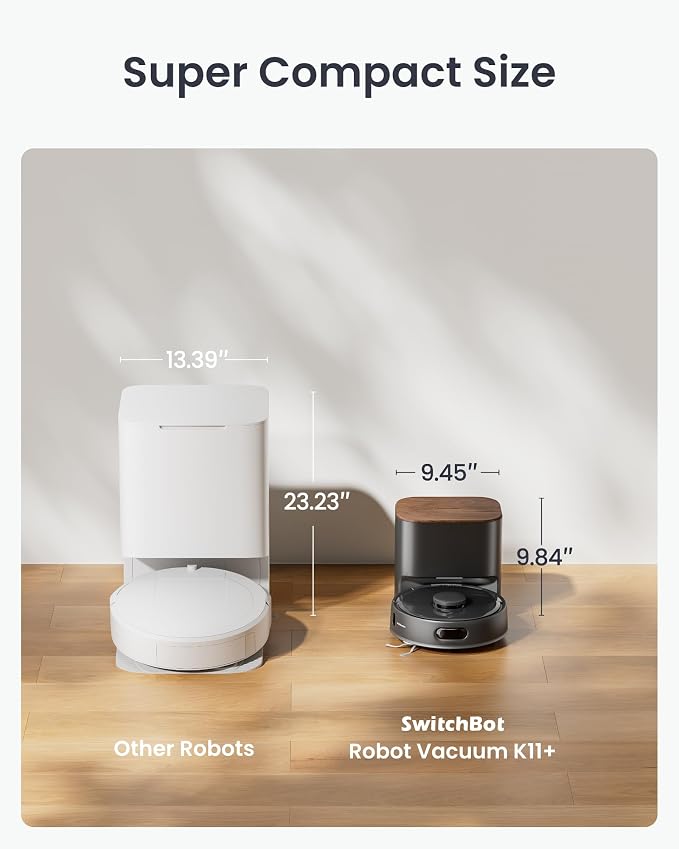K11+ Robot Vacuum & Mop with Matter, 6000Pa Suction, 90-Day Hands-Free Self-Emptying, LDS Navigation, 3.6′′ Ultra, alternate
