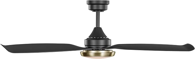 Kathy Ireland Home 52" Freya Ceiling Fan with Light & Remote, Damp Rated Indoor/Outdoor, Energy-Efficient 6-Speed DC Motor