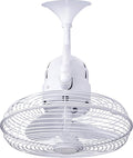 KC-WH Kaye 13" Indoor/Outdoor Damp Rated 90 Degree Oscillating Wall Mount Fan/Ceiling Fan with Wall Control, 3 Metal Blades
