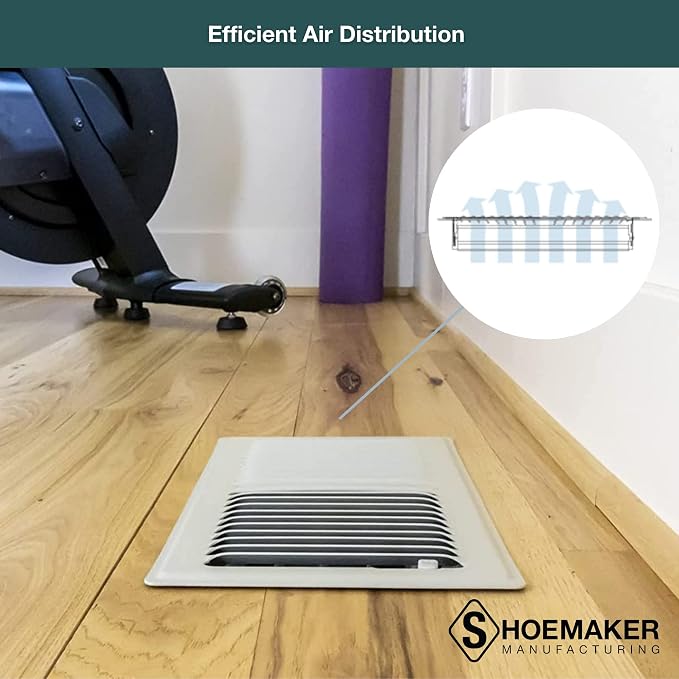 Khaki Light, 2x12, Premium Floor Register, All Steel Heavy Duty Vent Cover, alternate product view 5
