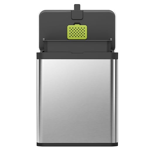 Kitchen Compost Bin, 7L / 1.85 Gal Stainless Steel with Removable Inner Bucket and Deodorizer Compartment, product image