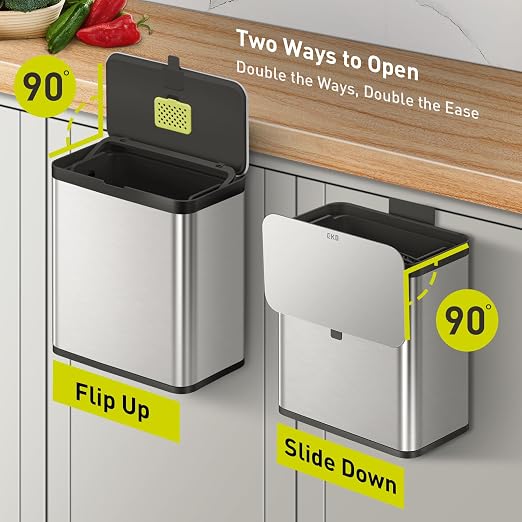 Kitchen Compost Bin, 7L / 1.85 Gal Stainless Steel with Removable Inner Bucket and Deodorizer Compartment, alternate product