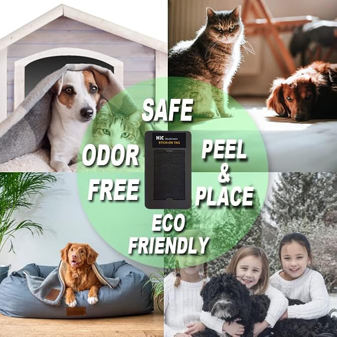 KLC Pet Odor Absorbing Charcoal Air Freshener - Stick-On Tag, 2-Pack Deodorizer for Litter Box, alternate product view 5