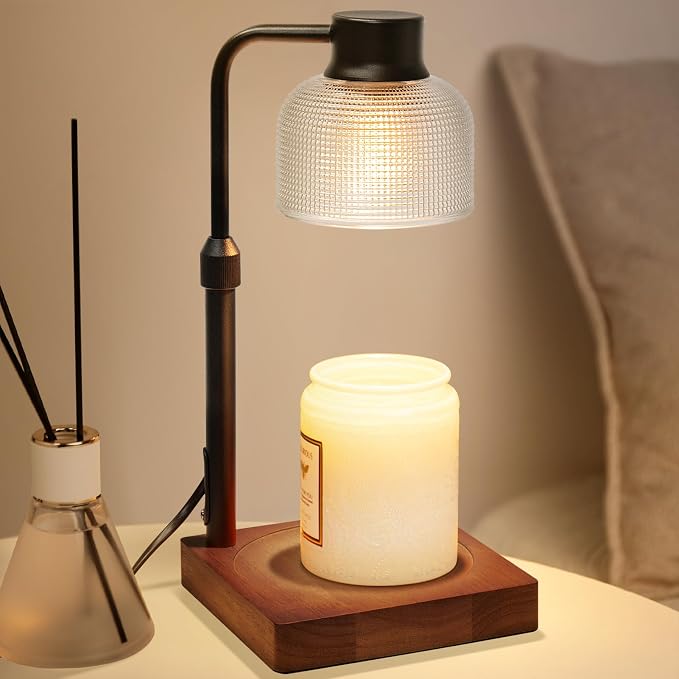 KLL Candle Warmer Lamp with Timer and Dimmer: Retro Electric Wax Melt Warmer for Scented Candles - Aesthetic Home Decor for