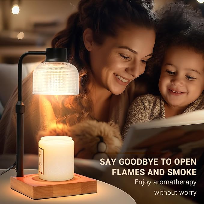KLL Candle Warmer Lamp with Timer and Dimmer: Retro Electric Wax Melt Warmer for Scented Candles - Aesthetic Home Decor for
