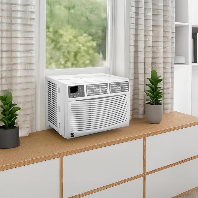 KM12K-R 12,000 BTU Window Air Conditioner for Large Rooms up to 550 Sq. Ft. – Quiet Cooling, Remote Control, Digital Display