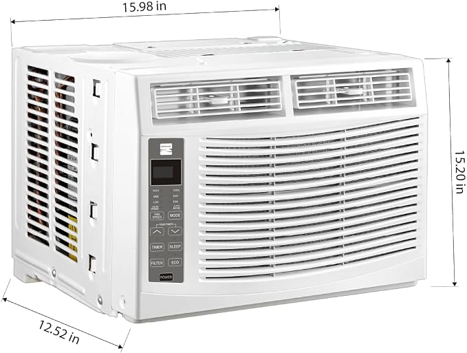 KM6K-R 6,000 BTU Window Air Conditioner for Small to Medium Rooms up to 250 Sq. Ft. – Quiet Cooling, Remote Control, Easy
