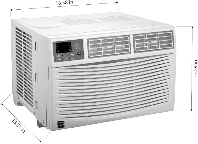 KM8K-R 8,000 BTU Window Air Conditioner for Medium Rooms up to 350 Sq. Ft. – Quiet Cooling, Remote Control, Easy Install