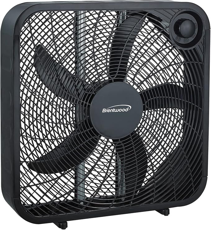 Kool Zone F-20SB F-20S 3-Speed 60-Watt 20-In. Box Fan (Jet Black), product image